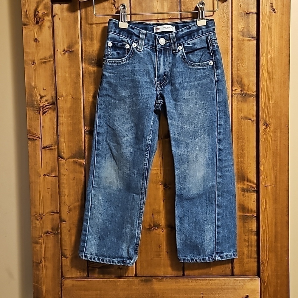 Levi's 505 Regular Blue Adjustable Waist Jeans Kids Size 5 Reg